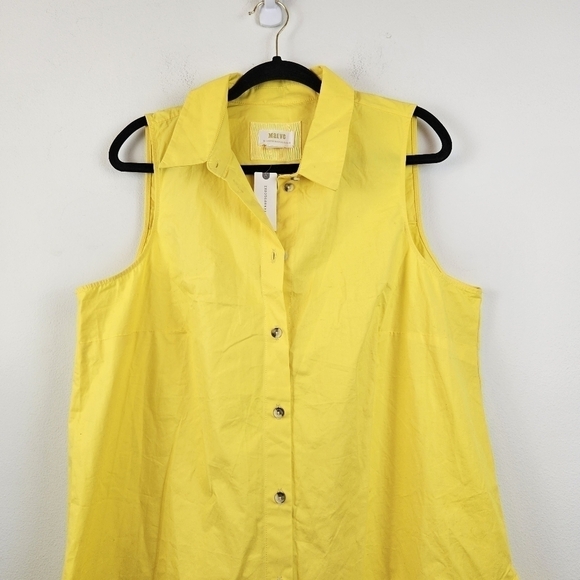 Anthropologie Maeve Sleeveless Buttondown Asymmetrical Ruffle-Hem Dress XL  NWT - Picture 6 of 9